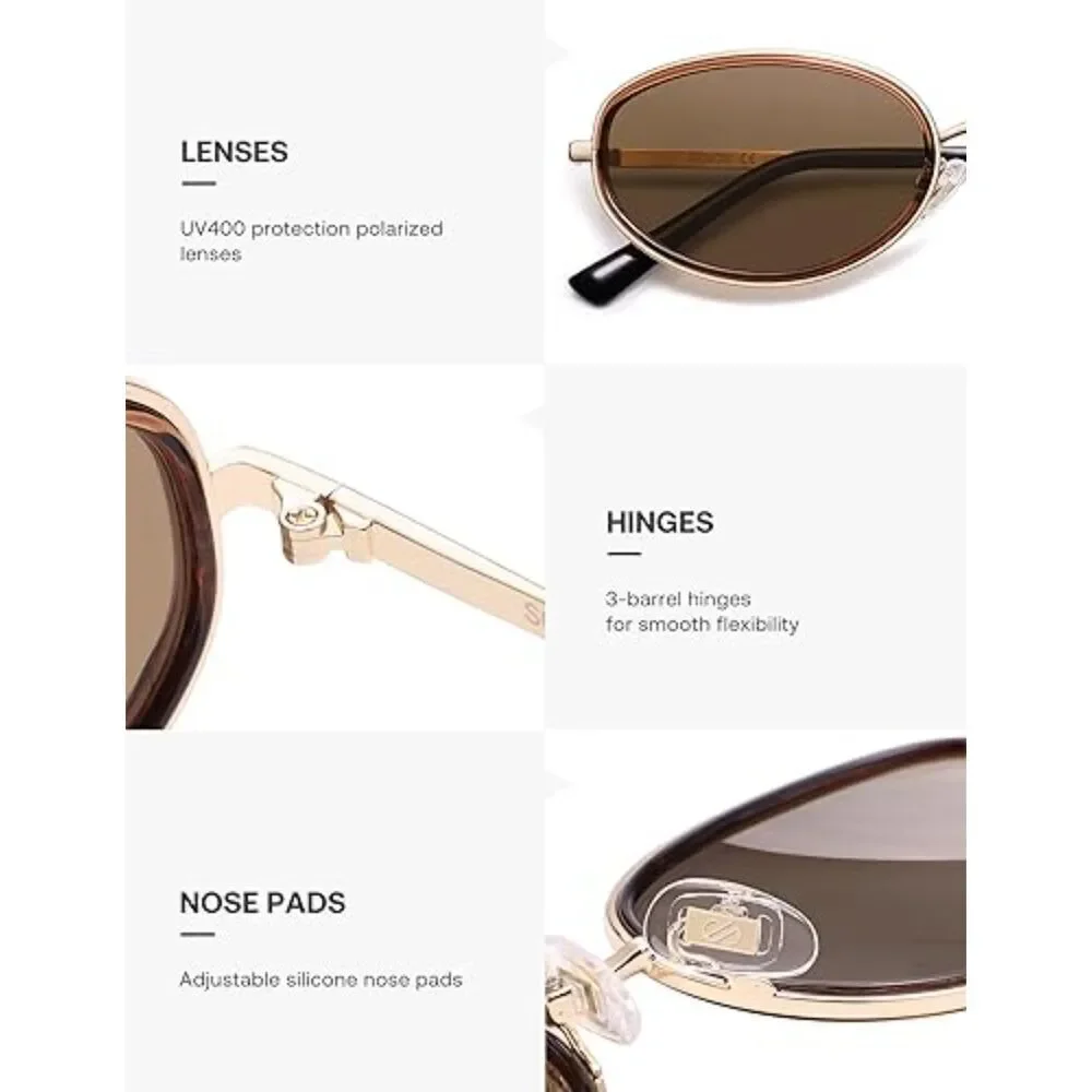 Trendy Oval Round Polarized Sunglasses for Men and Women Retro SJ1248